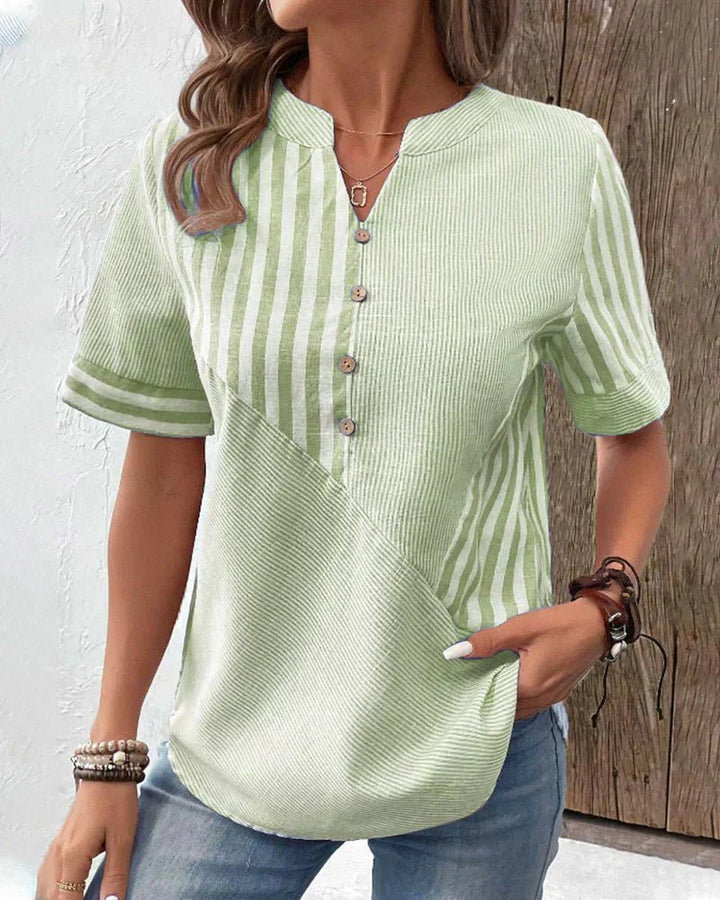 Miranda - Striped V-Neck Blouse
