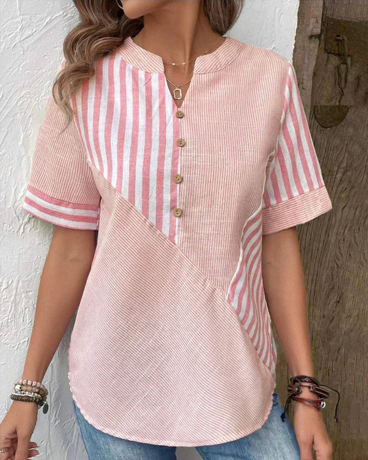 Miranda - Striped V-Neck Blouse