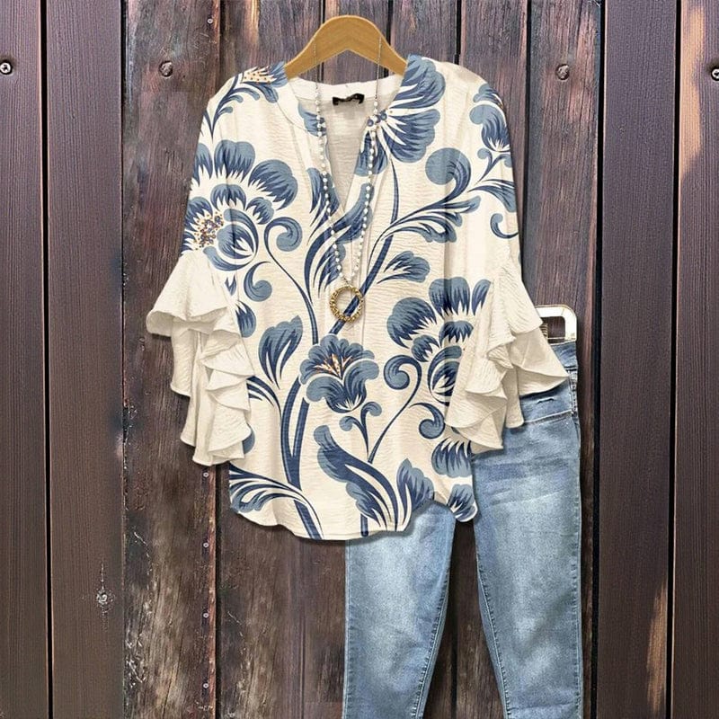 Leilani - Floral Ruffle Blouse