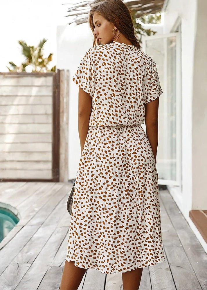 Amber | Printed V-Neck Dress