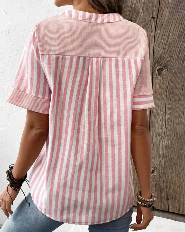 Miranda - Striped V-Neck Blouse