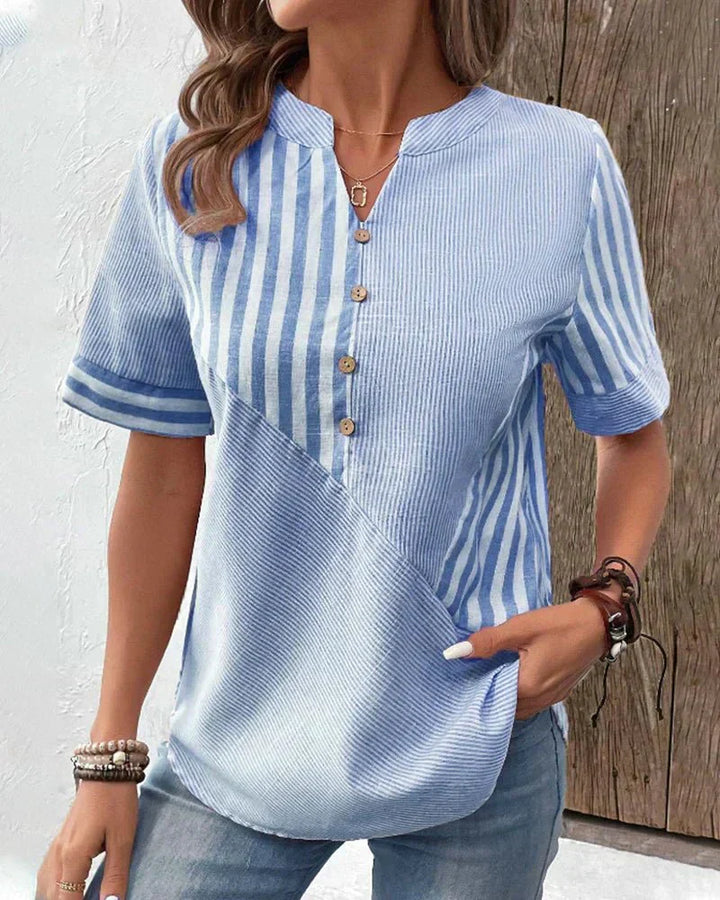 Miranda - Striped V-Neck Blouse